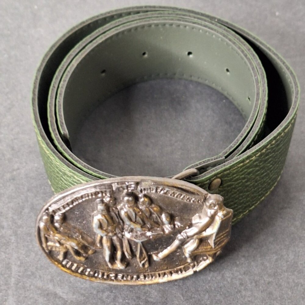 American Commemorative Declaration of independence Belt Buckle W/Belt Vtg